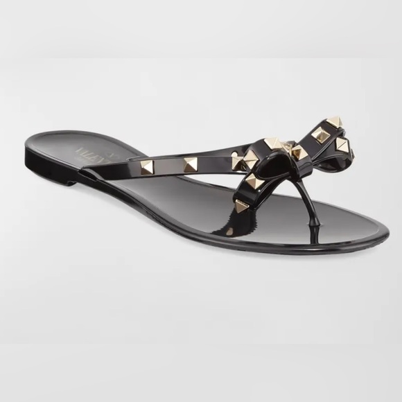 Valentino Shoes - Black Valentino rock stud sandals size 9/39